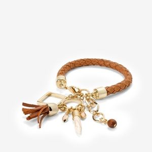 White House Black Market Braided Leather Bracelet